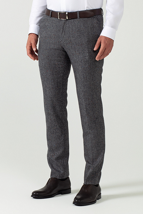 Брюки из итальянской шерстяной ткани Bottoli, лимитированная коллекция, цвет Серый