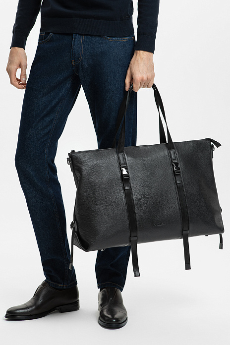 Сумка дорожная из натуральной кожи, цвет Черный