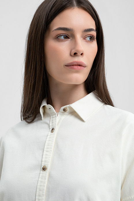 Сорочка из микровельвета, цвет Молочный