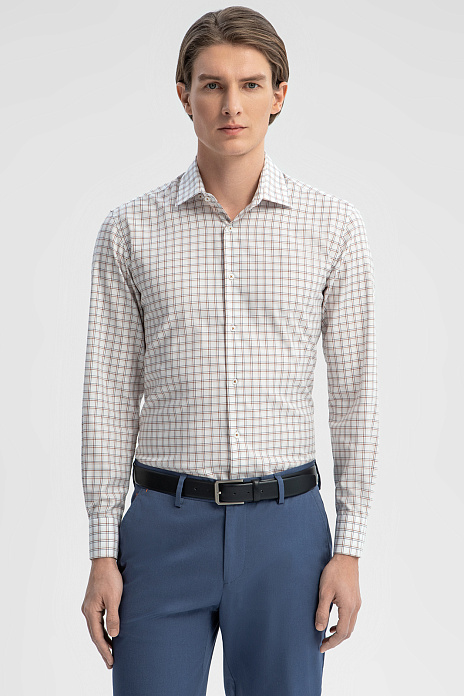 Сорочка из хлопка, устойчивого к сминанию, цвет Коричневый