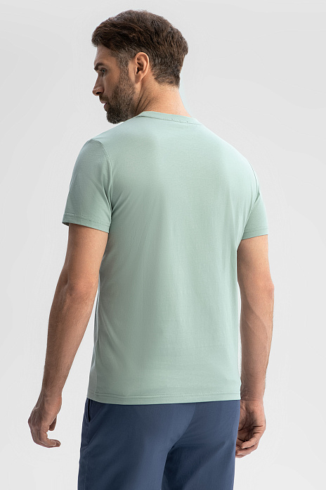 Зеленая хлопковая футболка Slim fit, цвет Зеленый светлый