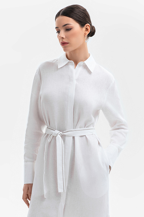 Платье изо льна, цвет Белый