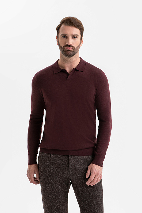 Джемпер поло из шерсти и кашемира, цвет Винный