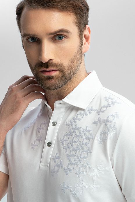 Поло из мерсеризованного хлопка, цвет Белый