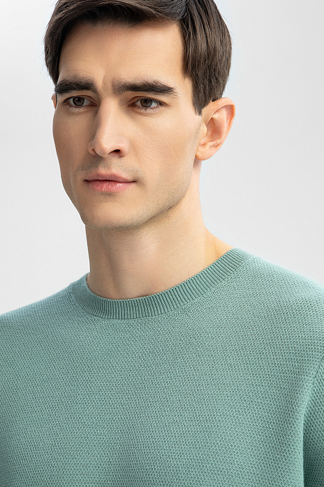 Джемпер из хлопка Пима, цвет Зеленый светлый