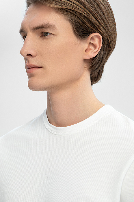 Молочная хлопковая футболка Comfort fit, цвет Молочный