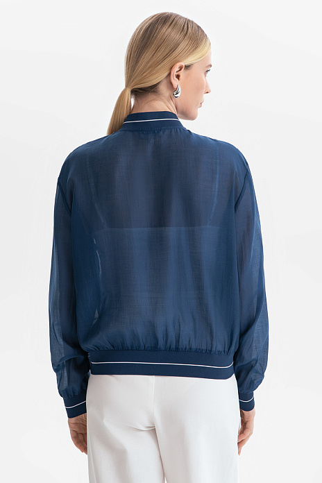 Кардиган-бомбер с вышивкой, цвет Голубой