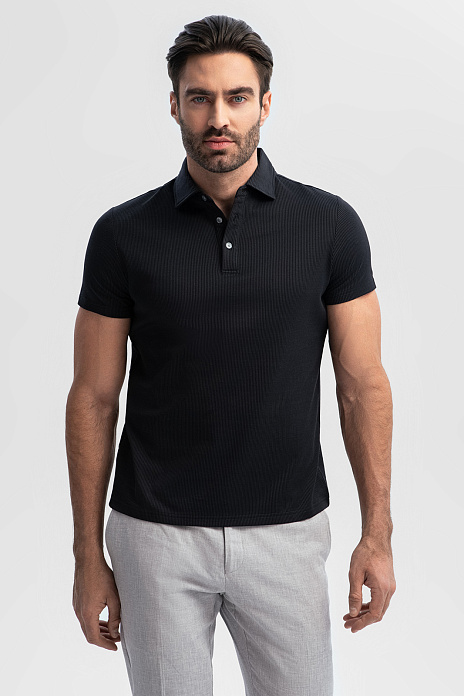 Поло из мерсеризованного хлопка, цвет Черный