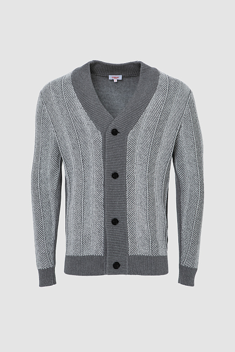 Кардиган из хлопка и кашемира, цвет Серый