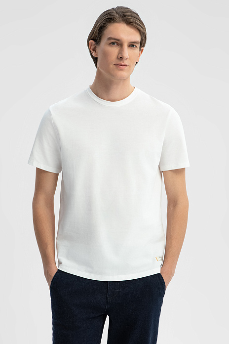 Молочная хлопковая футболка Comfort fit, цвет Молочный