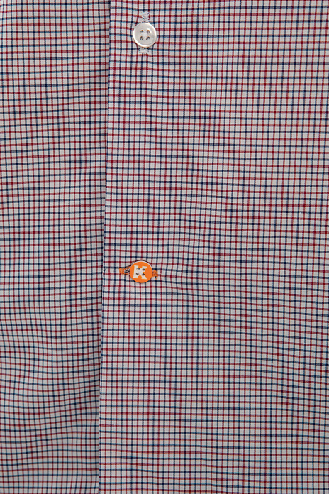 Сорочка с коротким рукавом из итальянской хлопковой ткани Monti, цвет Красный