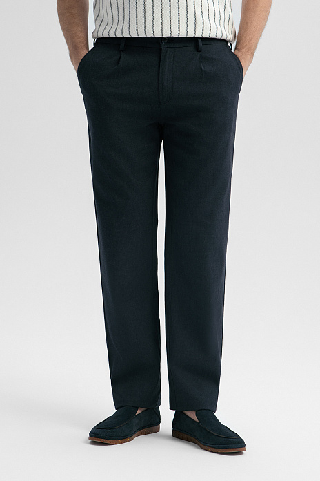 Брюки из хлопка, цвет Голубой темный