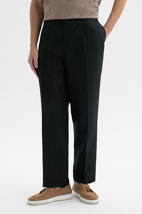 Брюки изо льна, цвет Черный